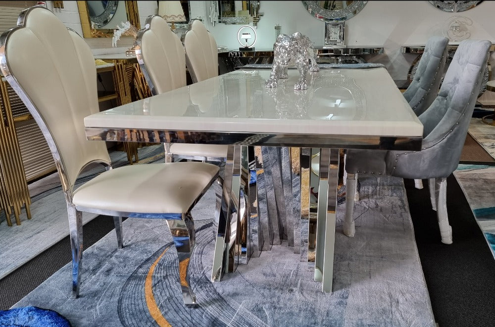 Arianna marble dining online table and 6 chairs